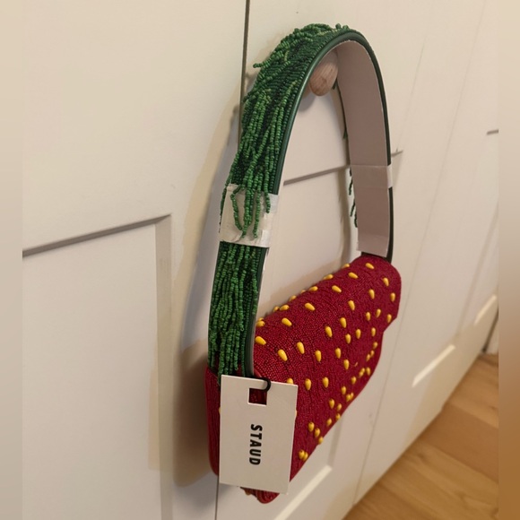 Staud Tommy Beaded Bag in Strawberry Dream - Picture 4 of 5